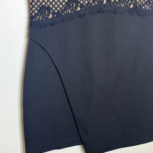 BCBGMaxAzria Leandra Black Lace Mini Dress Sz 10 - Picture 3 of 11